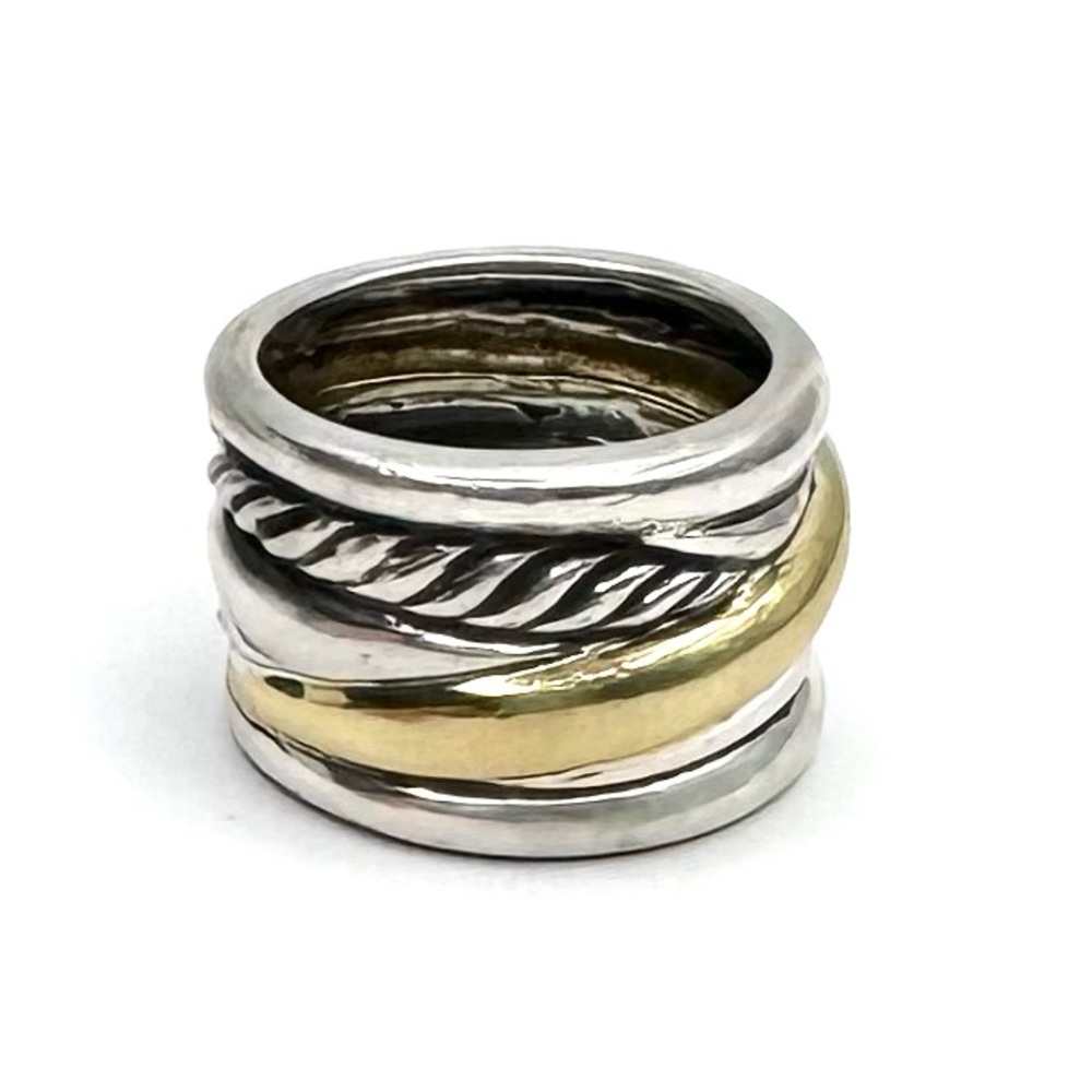 David Yurman Wide Crossover Cable Band With Gold